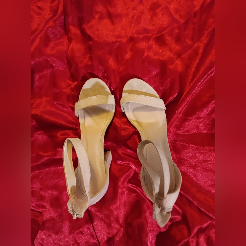 Beige ankle strap 5 inch Summer heels